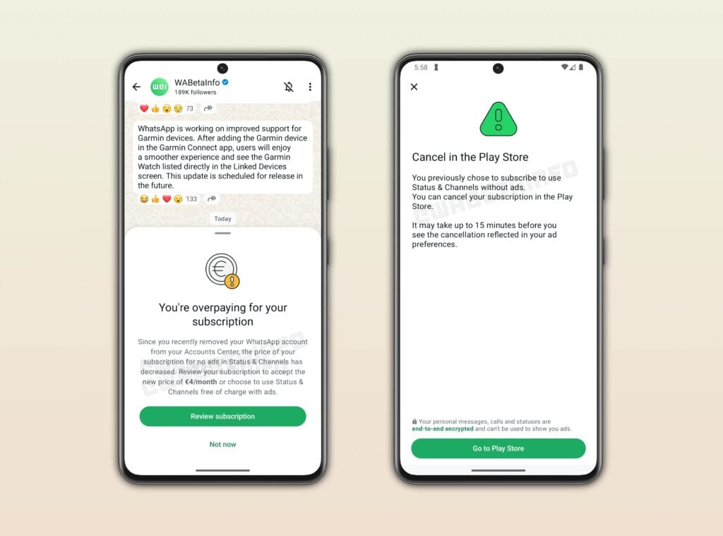 whatsapp ücretli abonelik