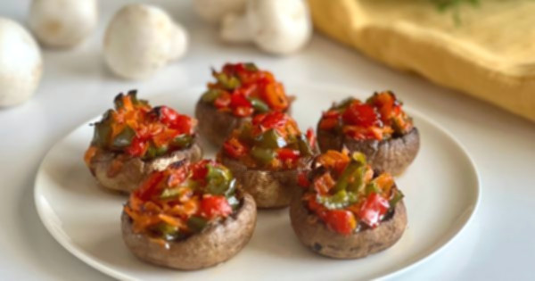 karışık sebzeli mantar dolması