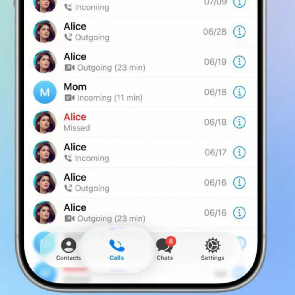 telegram'da modern dönüşüm: liquid glass tasarımıyla yenilenen arayüz 1 liquid glass tasarımı
