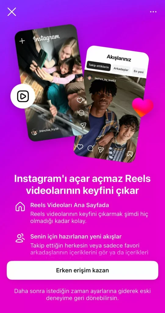 instagram arayüzü