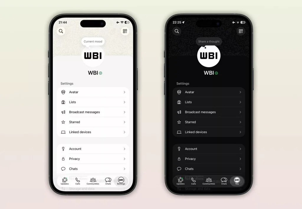 whatsapp profil sekmesi
