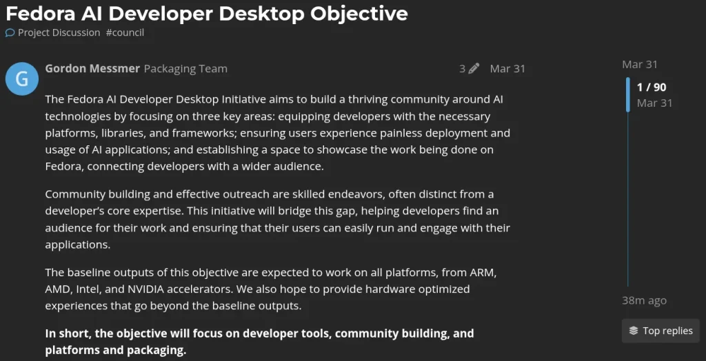 yapay zeka dönüşümünde yenilikçi bir adım: fedora ai developer desktop 1 fedora ai developer desktop